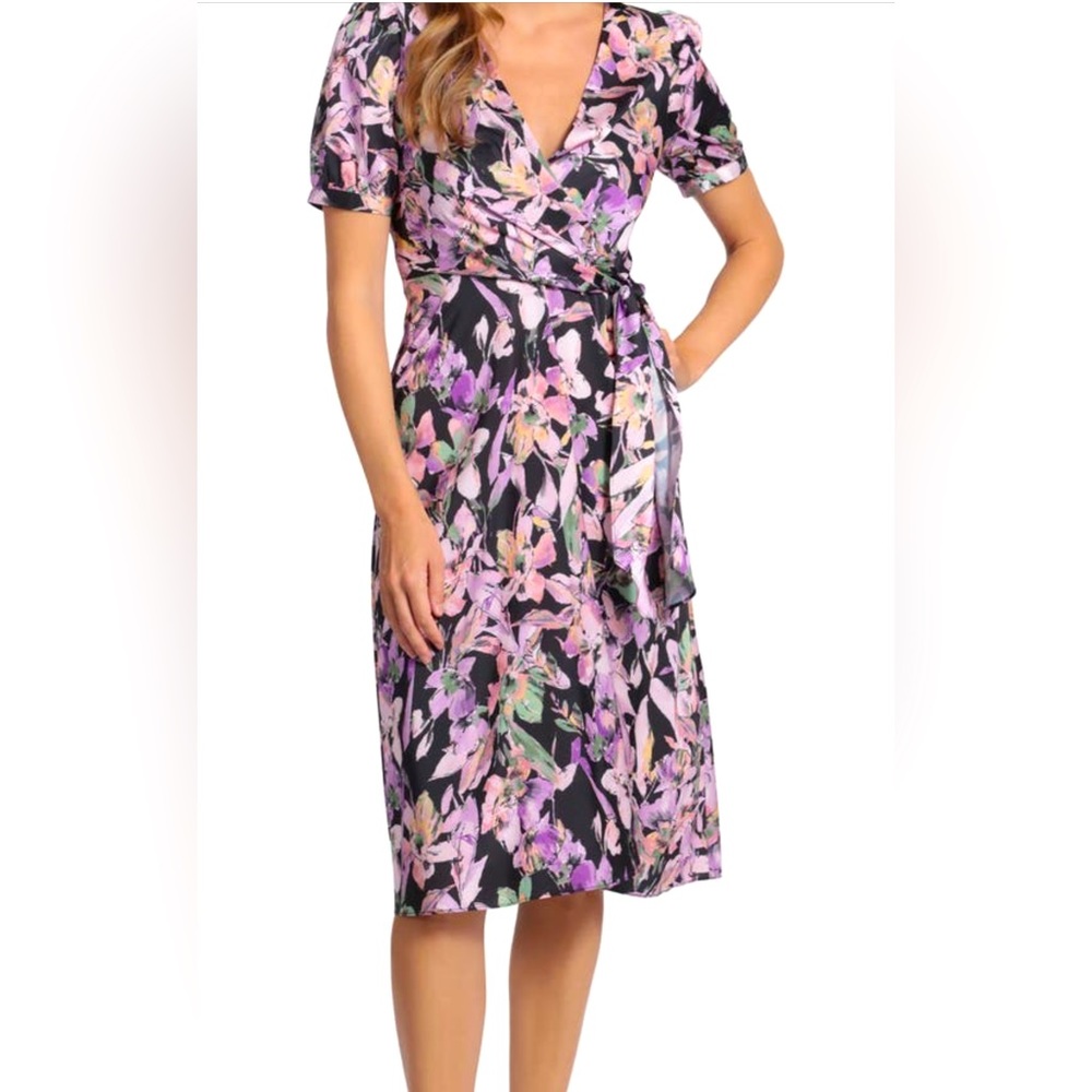 London Times floral faux wrap dress. New with tags. Size 14.